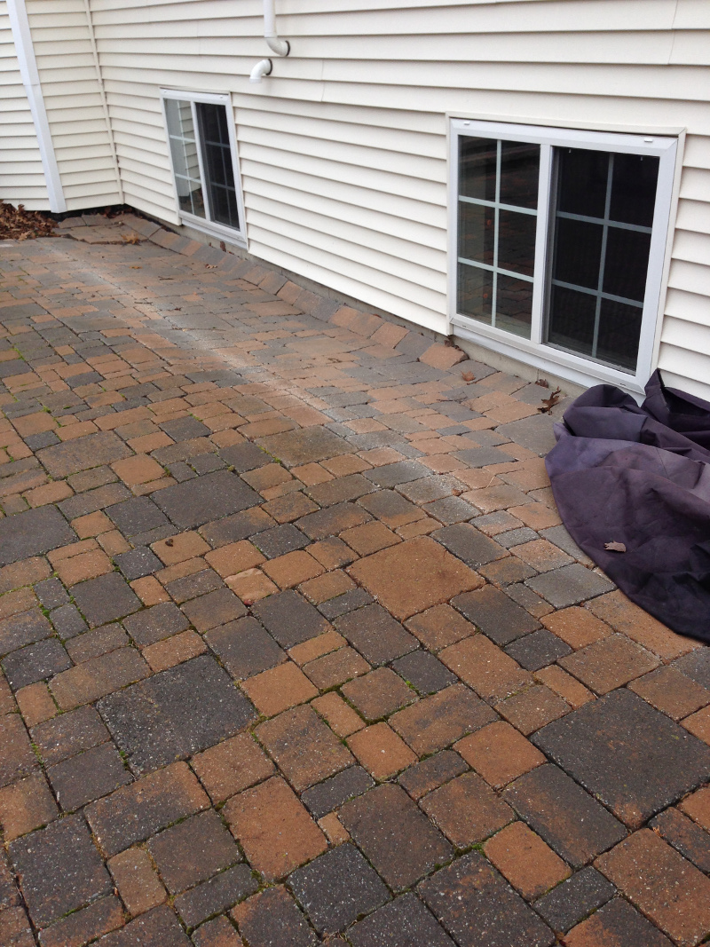 Rain Water Damaged Driveway Showing Garage, Driveway Erosion